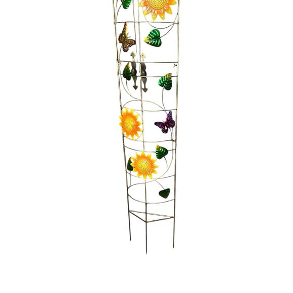 Butterfly and Sunflower Garden Trellis 6’ T x 12” Wide Comes in 5 Sections - Picture 3 of 7